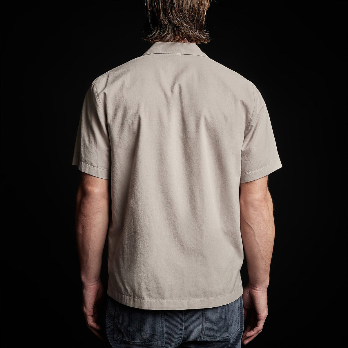 Double Layer Short Sleeve Shirt in Silt/White | James Perse Los Angeles