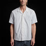 Double Layer Short Sleeve Shirt in White/Baby Blue | James Perse Los Angeles