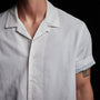 Double Layer Short Sleeve Shirt in White/Baby Blue | James Perse Los Angeles