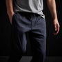 Cotton Linen Cuffed Trouser in Blue Oil | James Perse Los Angeles 