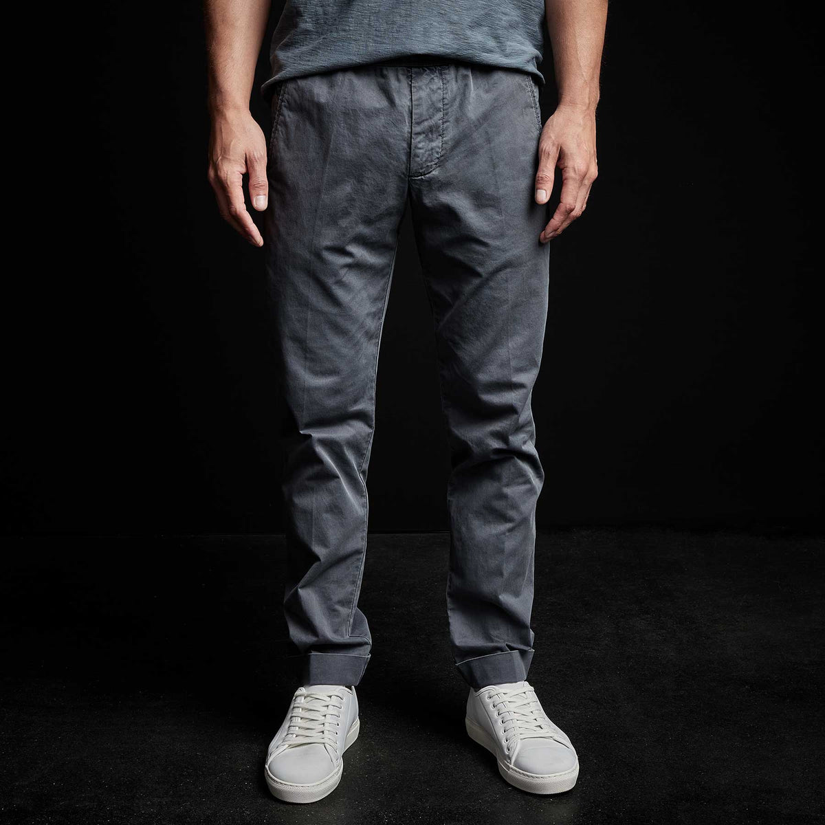 Cotton Linen Cuffed Trouser in Maine Pigment | James Perse Los Angeles