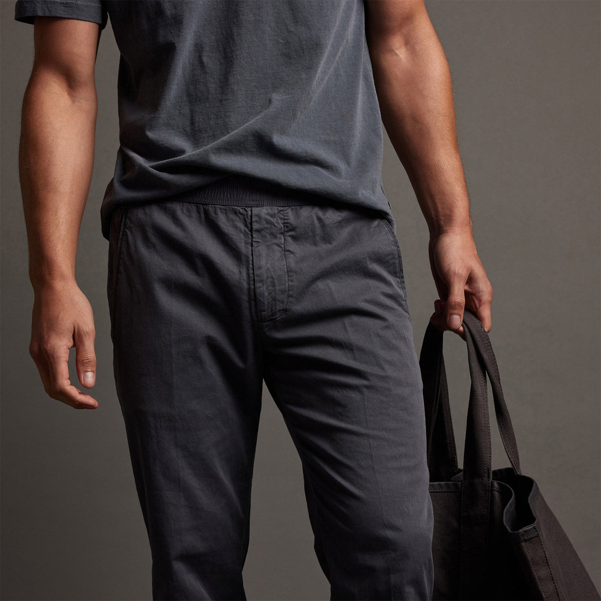 Cotton Linen Cuffed Trouser in Maine Pigment | James Perse Los Angeles