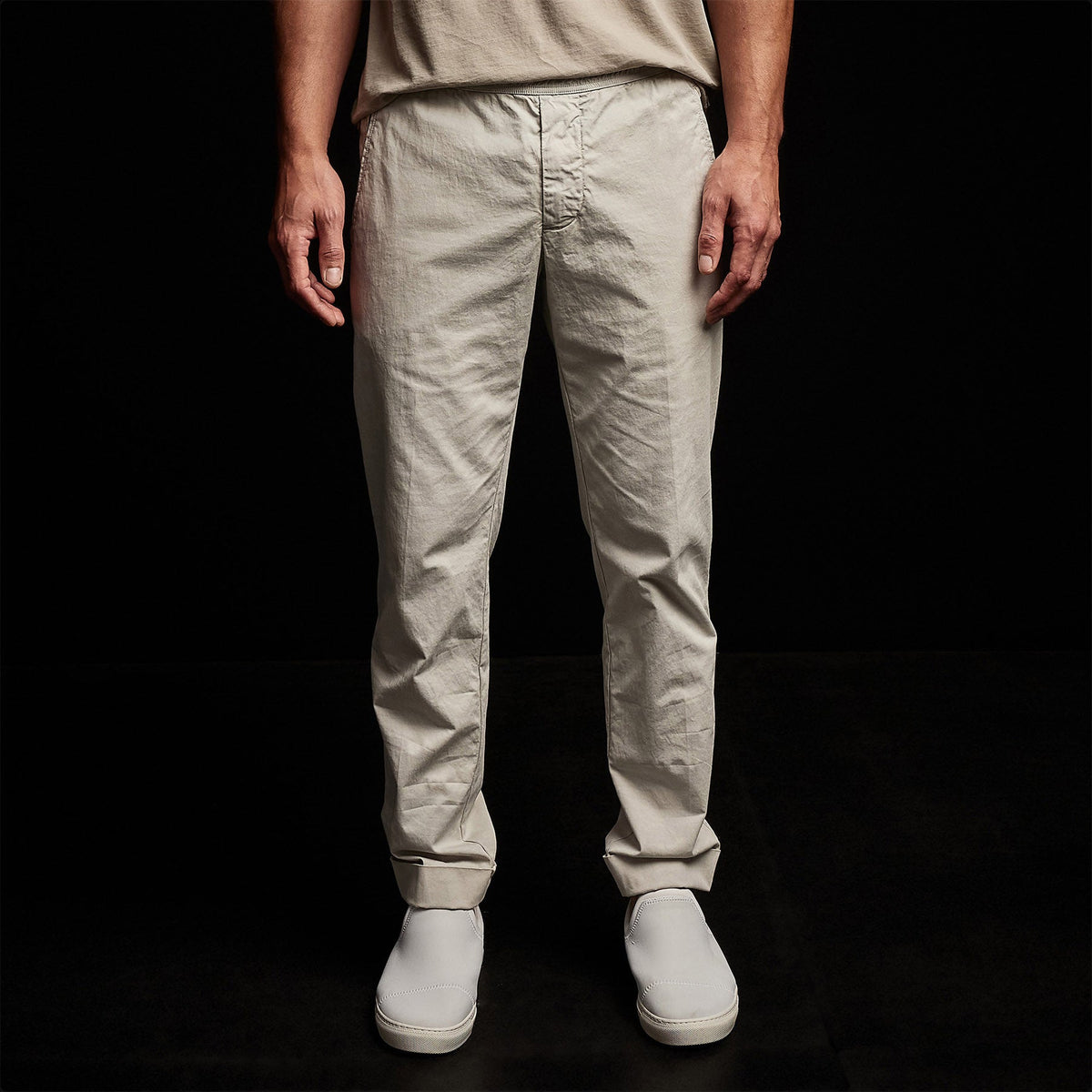Cotton Linen Cuffed Trouser in Paste Pigment | James Perse Los Angeles
