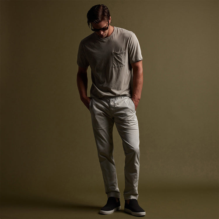 Cotton Linen Cuffed Trouser in Paste Pigment | James Perse Los Angeles
