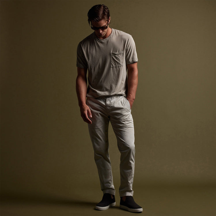 Cotton Linen Cuffed Trouser in Paste Pigment | James Perse Los Angeles