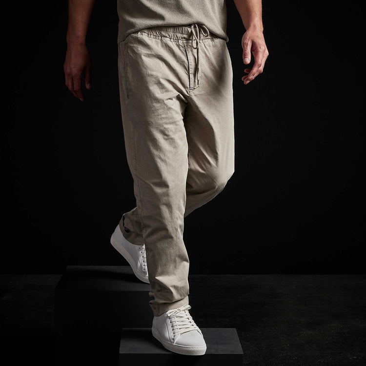 Cotton Linen Cuffed Trouser in String Pigment | James Perse Los Angeles 