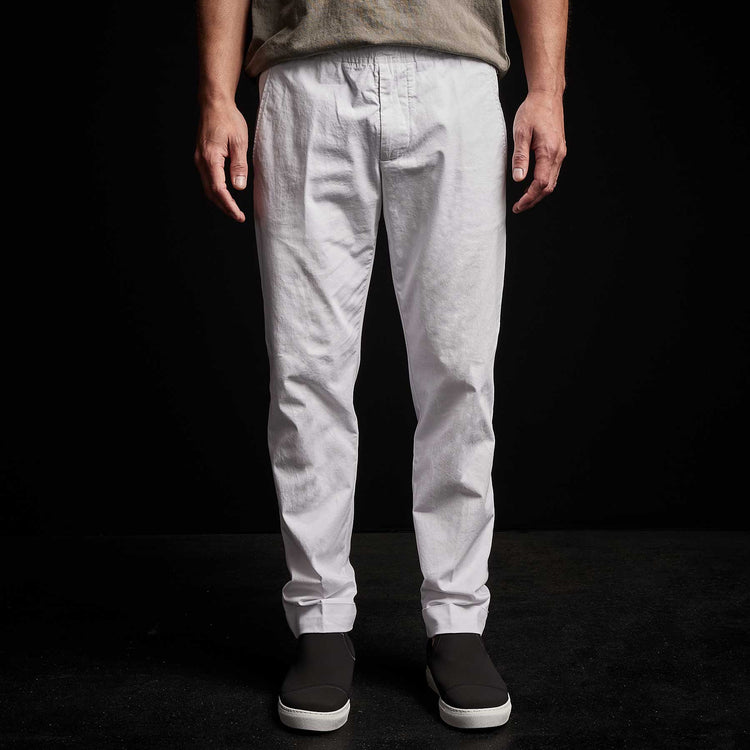 Cotton Linen Cuffed Trouser in White | James Perse Los Angeles 