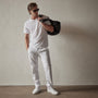 Cotton Linen Cuffed Trouser in White | James Perse Los Angeles