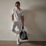 Cotton Linen Cuffed Trouser in White | James Perse Los Angeles