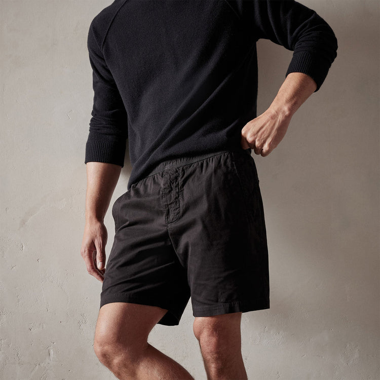 Cotton Linen Tailored Short in Black | James Perse Los Angeles