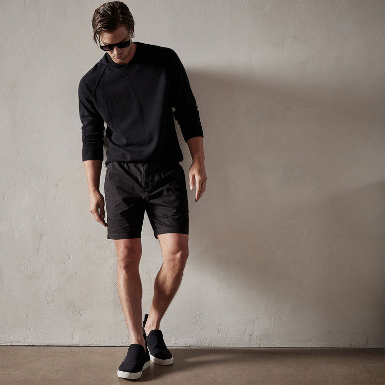 Cotton Linen Tailored Short in Black | James Perse Los Angeles