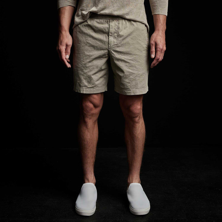 Cotton Linen Tailored Short in Silt Pigment | James Perse Los Angeles