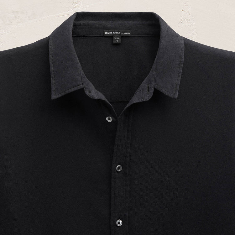 Cotton Flannel Shirting in Blue Black | James Perse Los Angeles