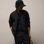 Stretch Linen Track Jacket in Black | James Perse Los Angeles