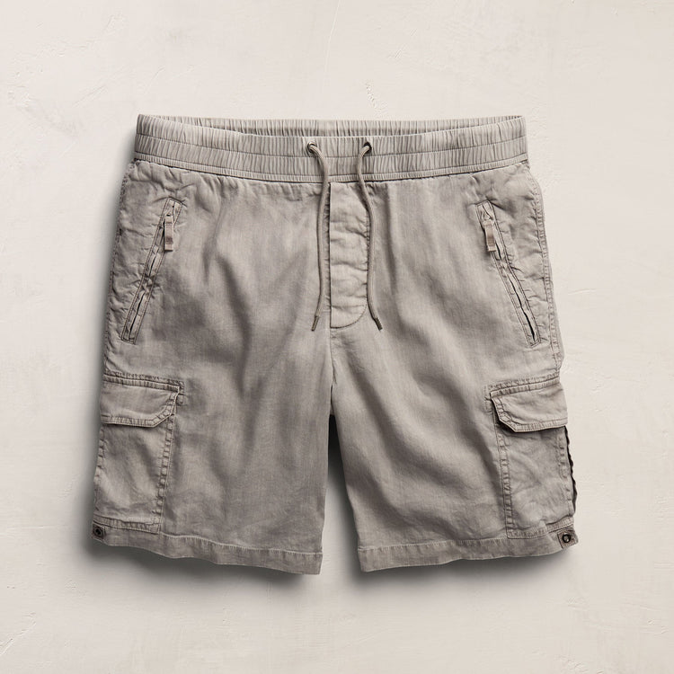 Linen Cotton Utility Short in Fog Pigment | James Perse Los Angeles