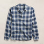 Plaid Linen Shirt in Blue Plaid | James Perse Los Angeles