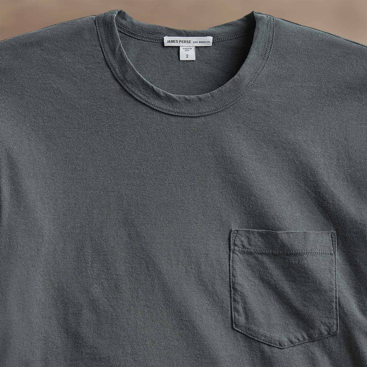 Lightweight Jersey Pocket Tee in Asphalt Pigment | James Perse Los Angeles