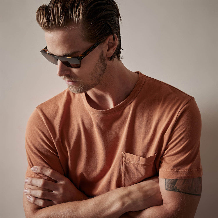 Lightweight Jersey Pocket Tee in Bonfire Pigment | James Perse Los Angeles