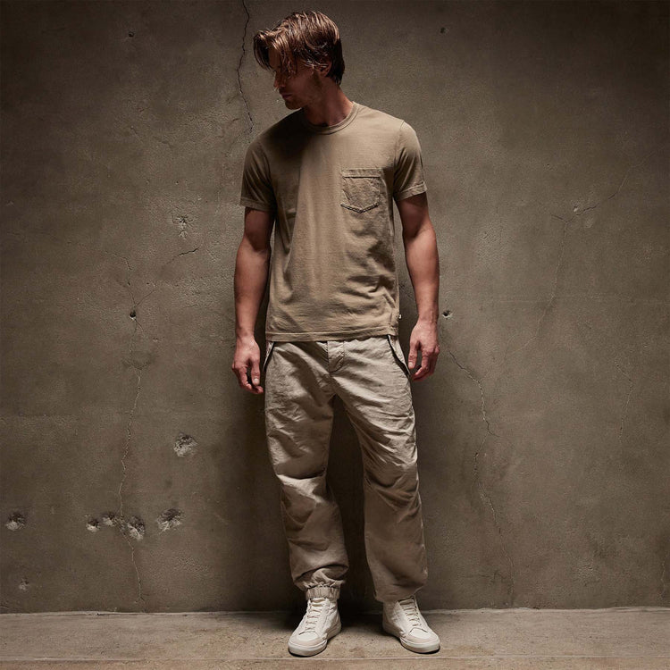 Lightweight Jersey Pocket Tee in Cashew Pigment | James Perse Los Angeles