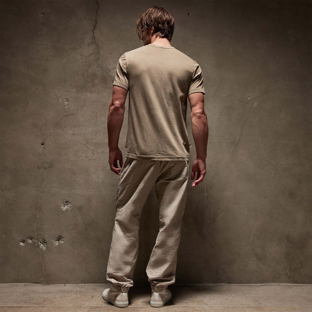 Lightweight Jersey Pocket Tee in Cashew Pigment | James Perse Los Angeles