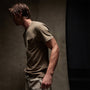 Lightweight Jersey Pocket Tee in Cashew Pigment | James Perse Los Angeles