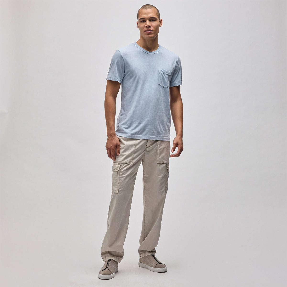 Lightweight Jersey Pocket Tee in Open Sky Pigment | James Perse Los Angeles