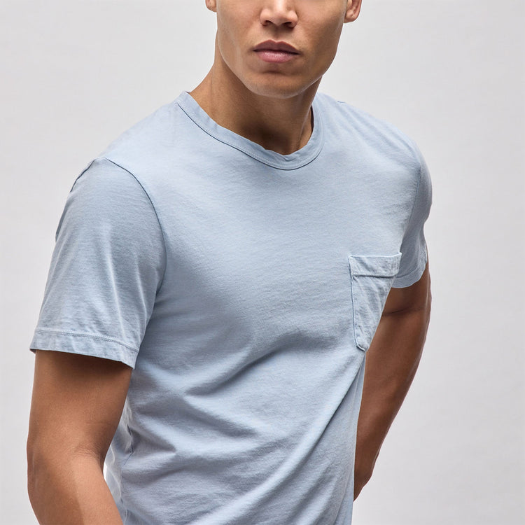 Lightweight Jersey Pocket Tee in Open Sky Pigment | James Perse Los Angeles