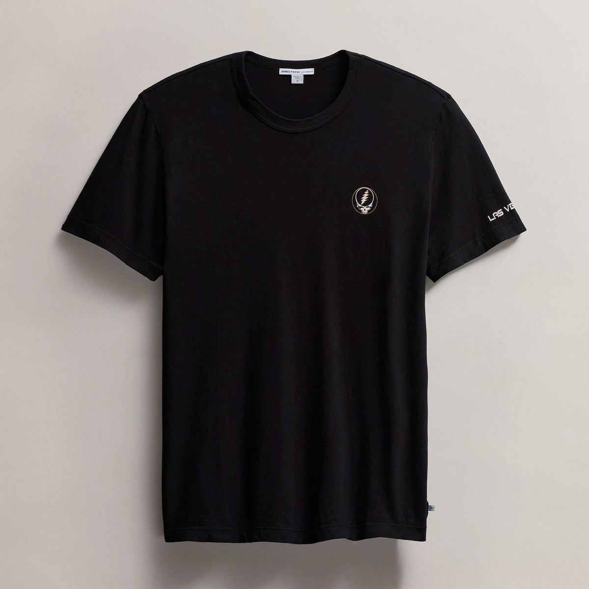 Men's Short Sleeve Crew Grateful Dead Sphere in Black/Cadmium | James Perse Los Angeles