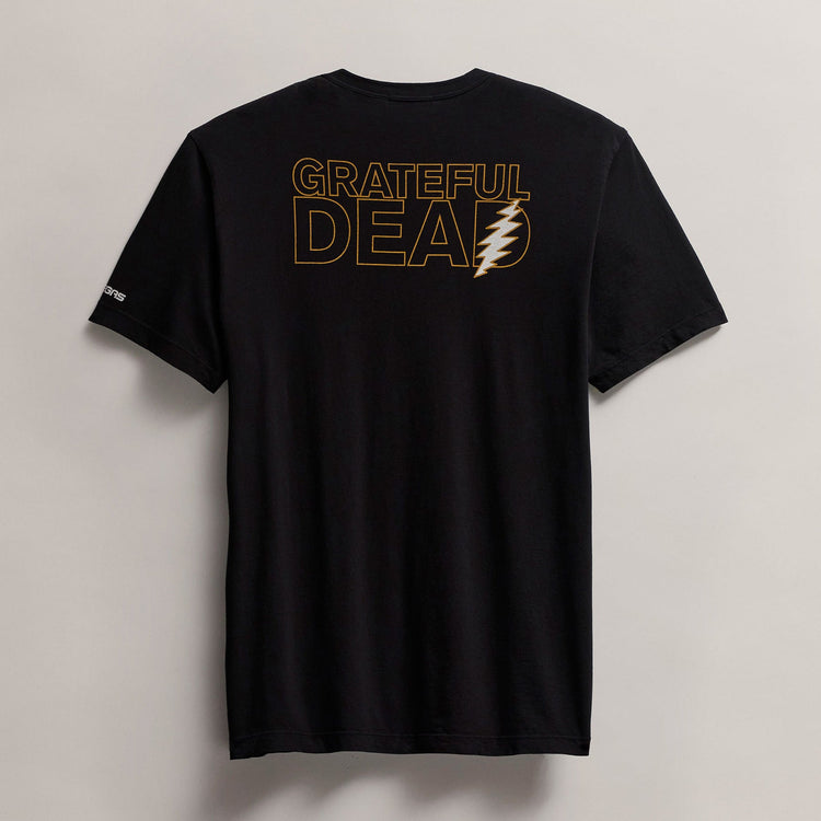 Men's Short Sleeve Crew Grateful Dead Sphere in Black/Cadmium | James Perse Los Angeles