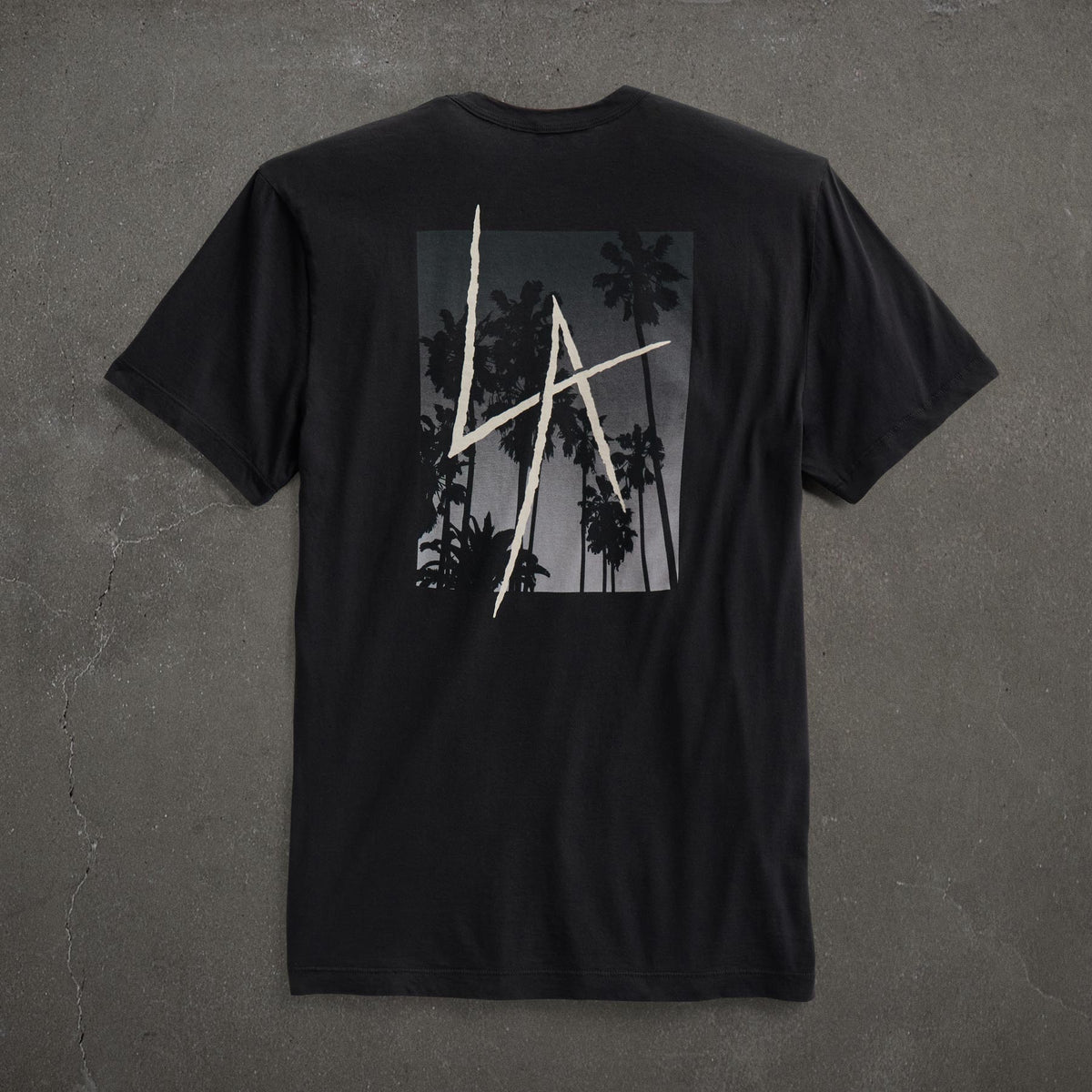 JP x LA in Short Sleeve Palm Fade in Black | James Perse Los Angeles