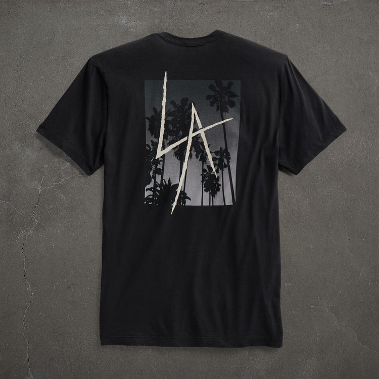 JP x LA in Short Sleeve Palm Fade in Black | James Perse Los Angeles