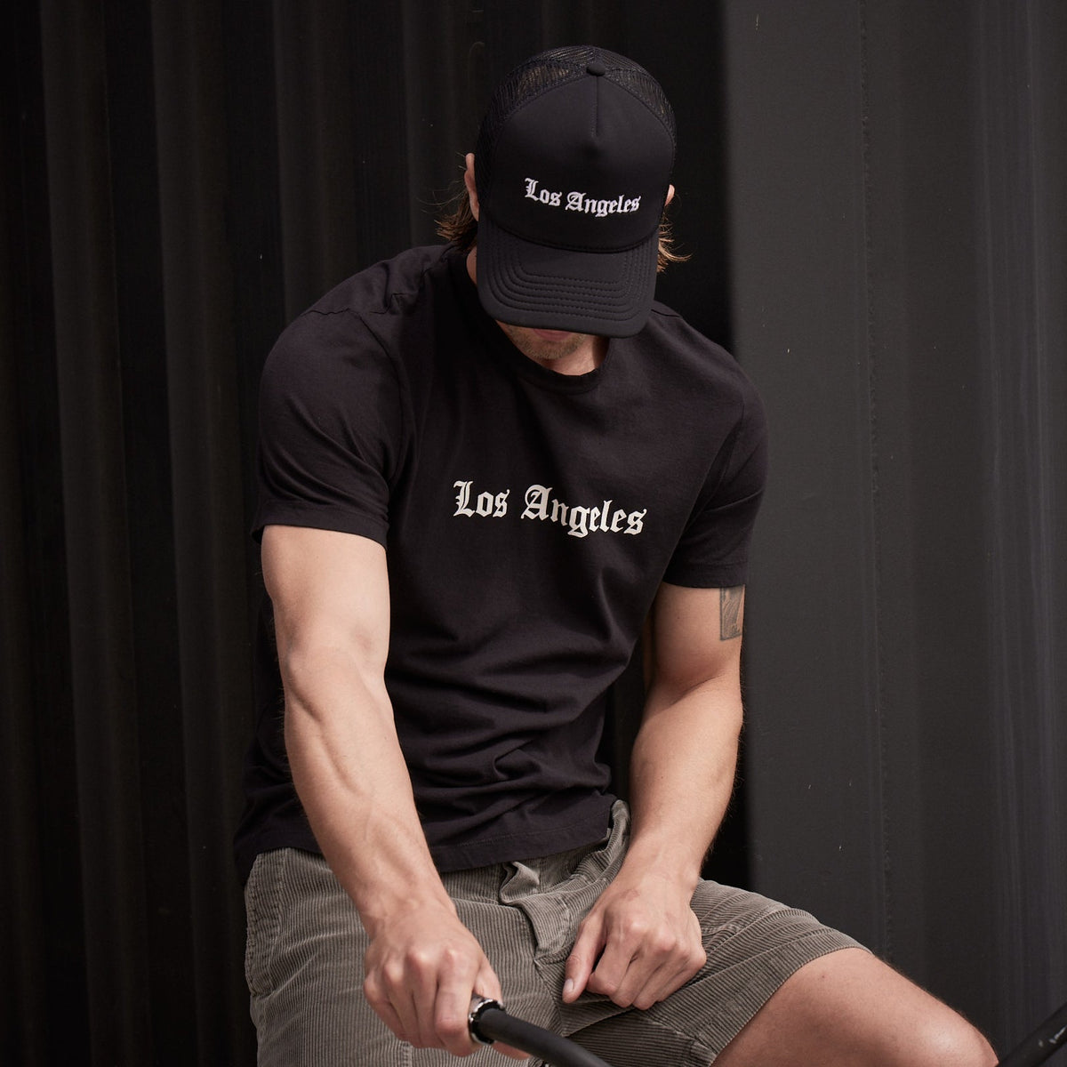 LA Gothic Short Sleeve Crew in Black | James Perese Los Angeles