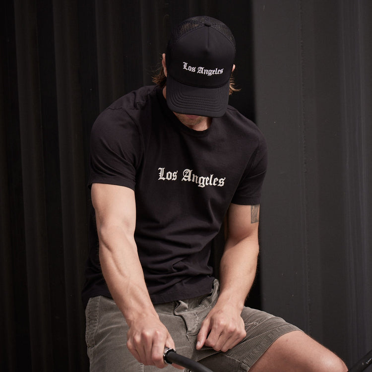 LA Gothic Short Sleeve Crew in Black | James Perese Los Angeles