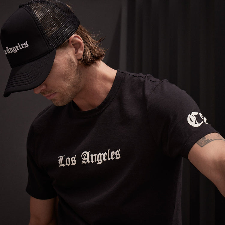 LA Gothic Short Sleeve Crew in Black | James Perese Los Angeles