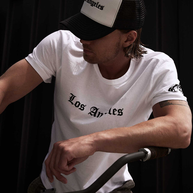 LA Gothic Short Sleeve Crew in White | James Perese Los Angeles
