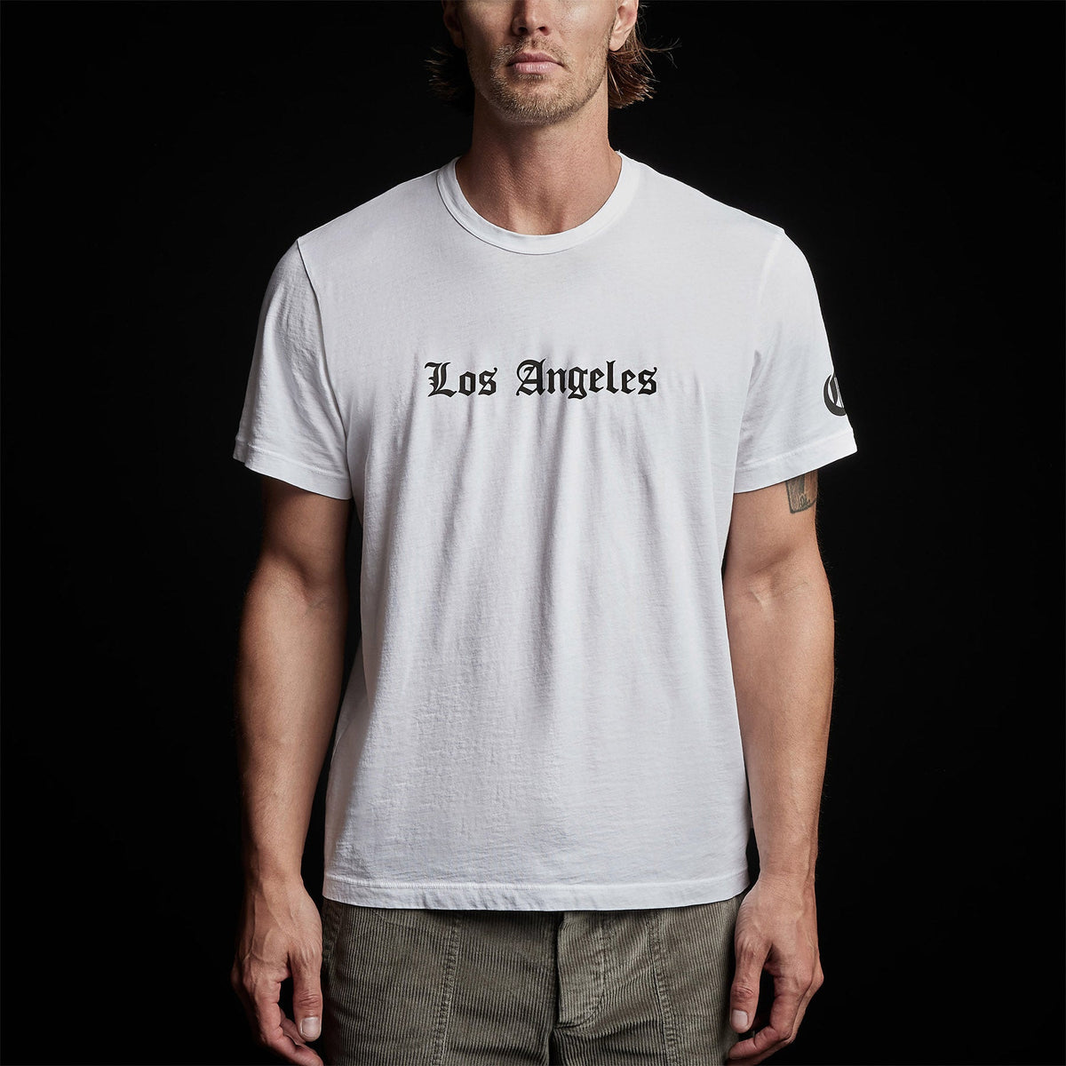 LA Gothic Short Sleeve Crew in White | James Perese Los Angeles