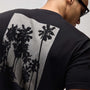 Short Sleeve Crew Palm Graphic in Black/Grey | James Perse Los Angeles