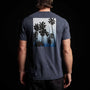 Short Sleeve Crew Palm Graphics in Blue Oil Pigment | James Perse Los Angeles 