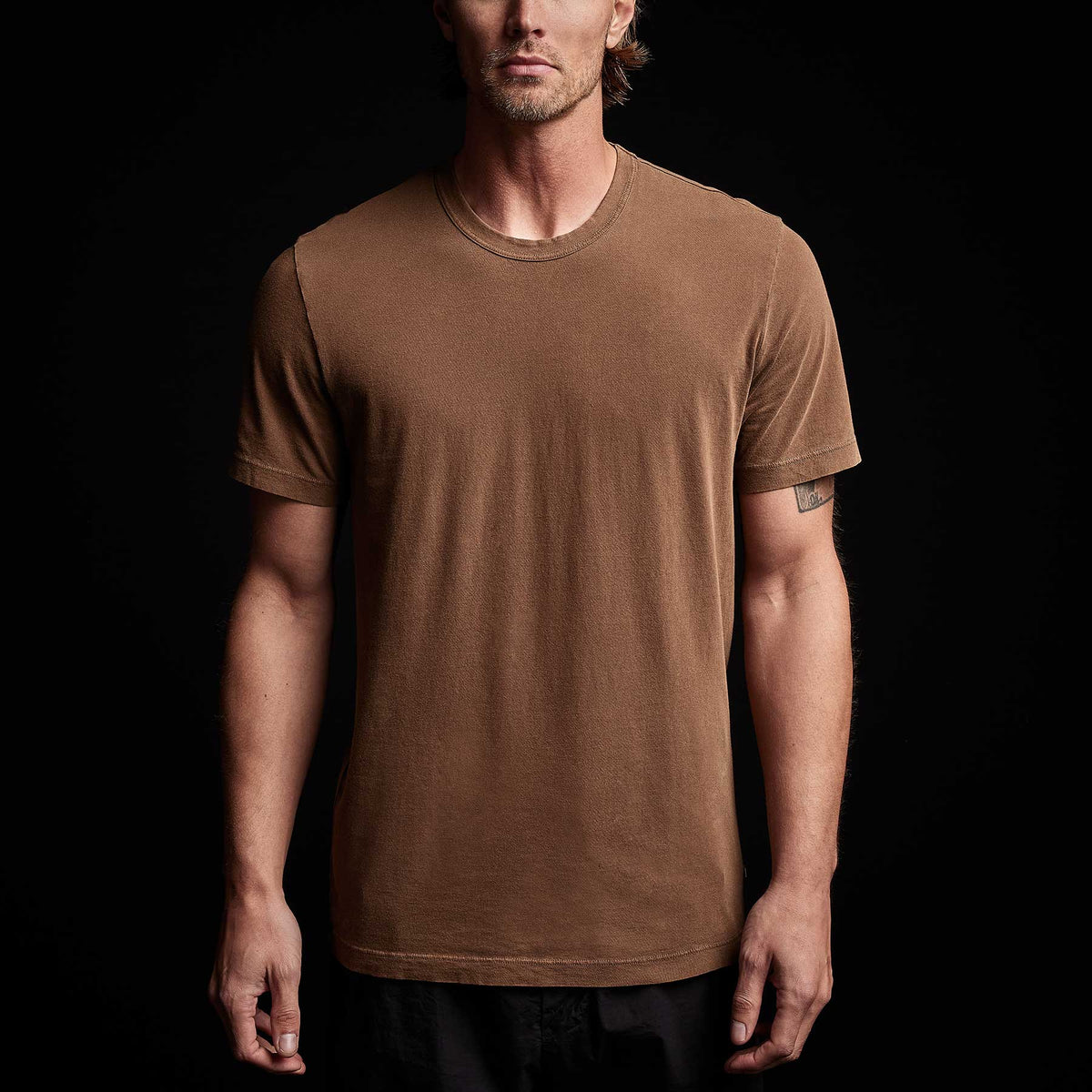 Short Sleeve Crew Palm Graphics in Gingerbread Pigment | James Perse Los Angeles 