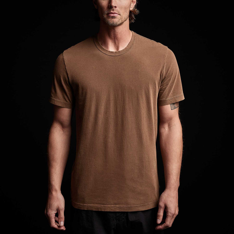 Short Sleeve Crew Palm Graphics in Gingerbread Pigment | James Perse Los Angeles 