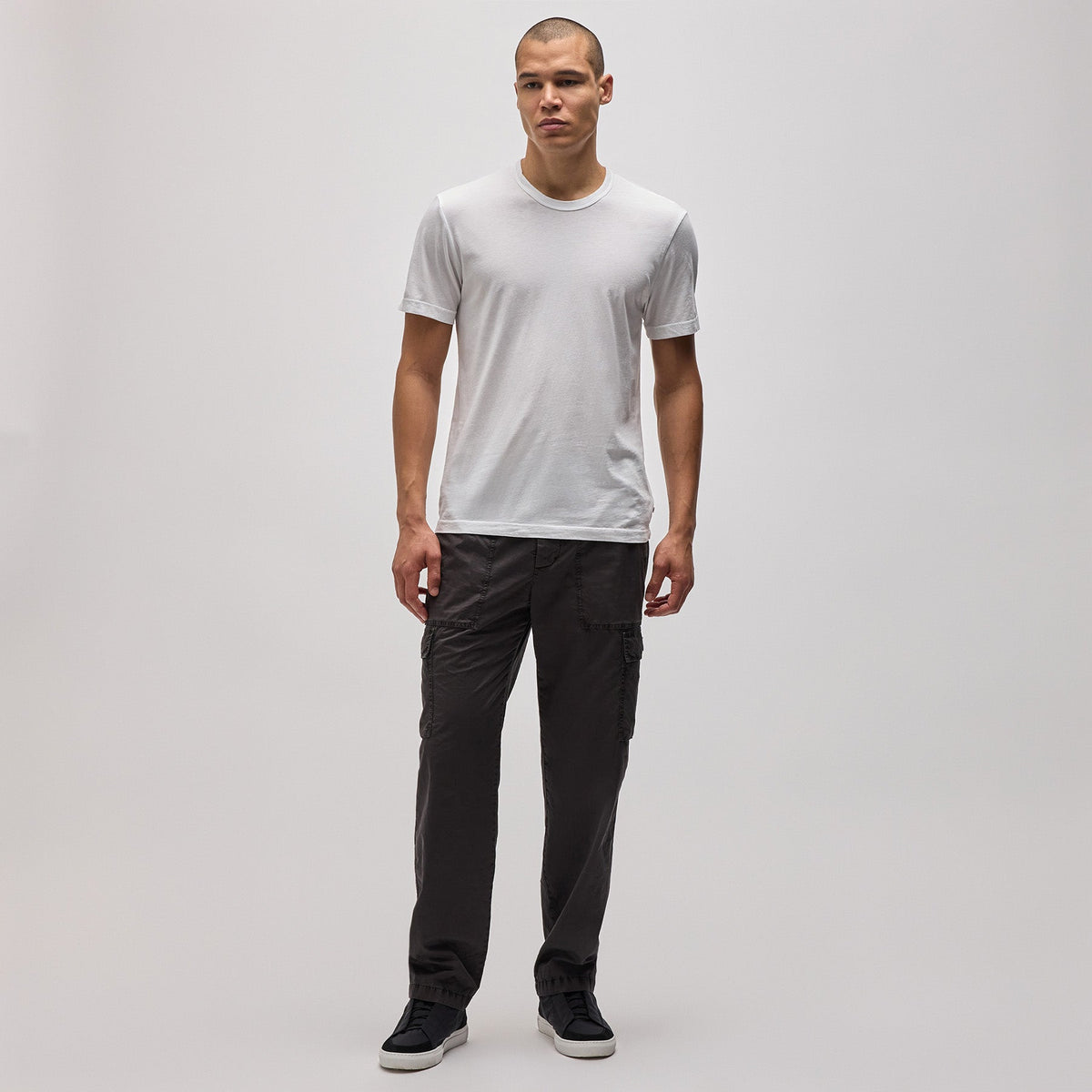 Short Sleeve Crew Palm Graphic in White/Blue | James Perse Los Angeles