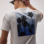 Short Sleeve Crew Palm Graphic in White/Blue | James Perse Los Angeles