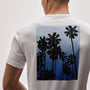 Short Sleeve Crew Palm Graphic in White/Blue | James Perse Los Angeles