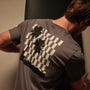 Short Sleeve Crew Palm Springs Graphic in Raccoon Grey/White | James Perse Los Angeles