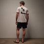 Short Sleeve Crew Palm Springs Graphic in Zephyr Pigment/White | James Perse Los Angeles