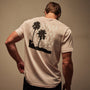 Short Sleeve Crew Palm Springs Graphic in Zephyr Pigment/White | James Perse Los Angeles