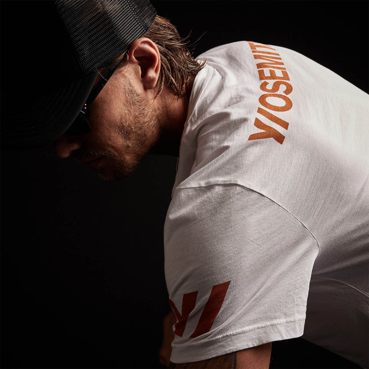 Short Sleeve Crew Neck Double Stripe in White/Rust | James Perse Los Angeles