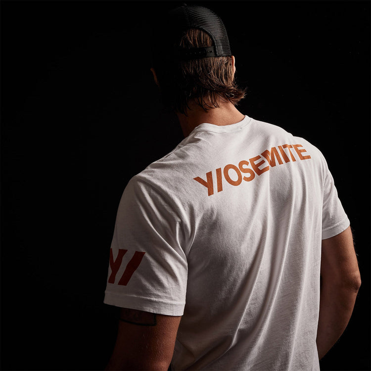 Short Sleeve Crew Neck Double Stripe in White/Rust | James Perse Los Angeles