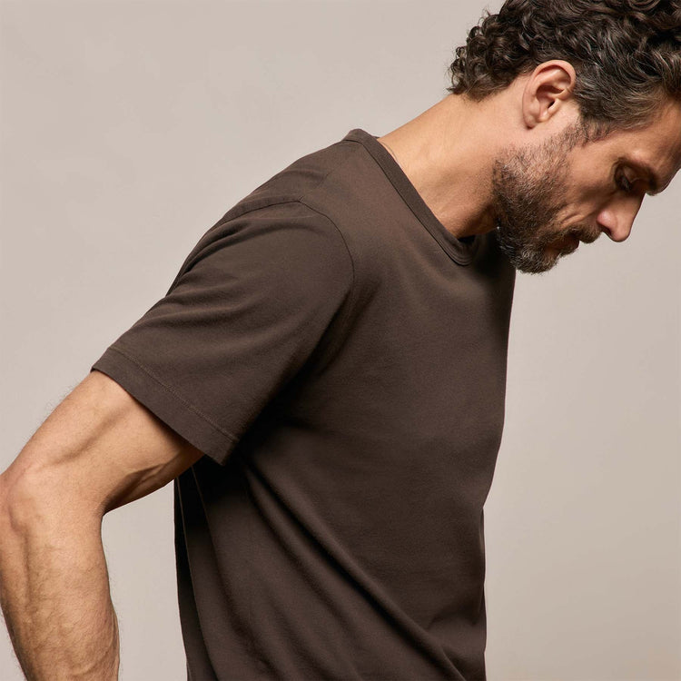 Short Sleeve Crew Neck in Bark Pigment | James Perse Los Angeles