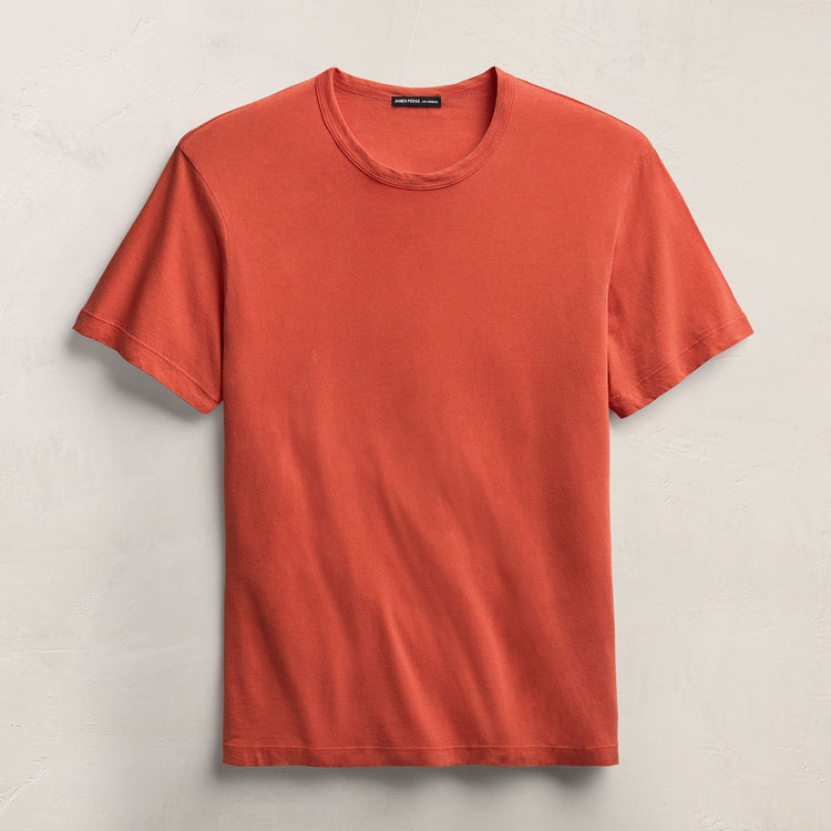 Short Sleeve Crew Neck in Blood Orange Pigment | James Perse Los Angeles